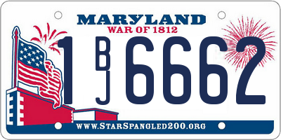 MD license plate 1BJ6662