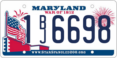 MD license plate 1BJ6698