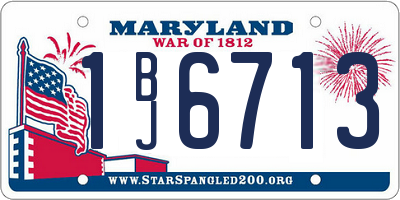 MD license plate 1BJ6713