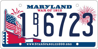 MD license plate 1BJ6723
