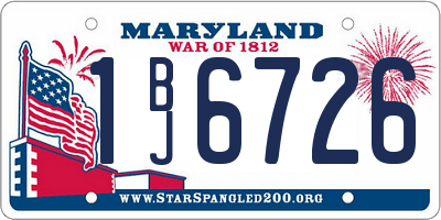 MD license plate 1BJ6726
