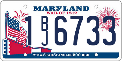 MD license plate 1BJ6733