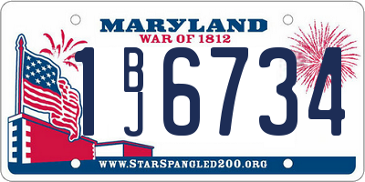 MD license plate 1BJ6734