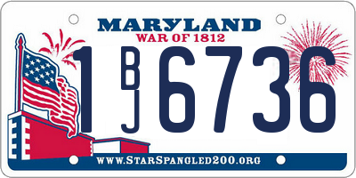 MD license plate 1BJ6736