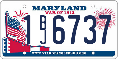 MD license plate 1BJ6737