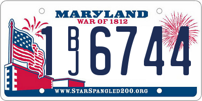 MD license plate 1BJ6744