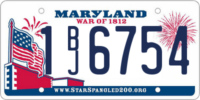 MD license plate 1BJ6754