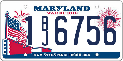 MD license plate 1BJ6756