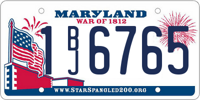 MD license plate 1BJ6765