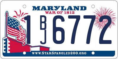 MD license plate 1BJ6772