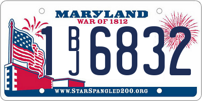 MD license plate 1BJ6832