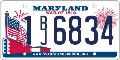 MD license plate 1BJ6834