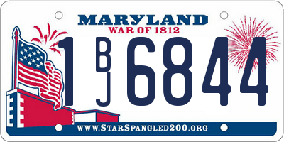MD license plate 1BJ6844