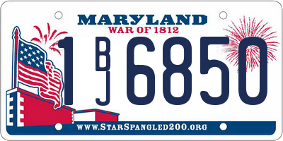 MD license plate 1BJ6850