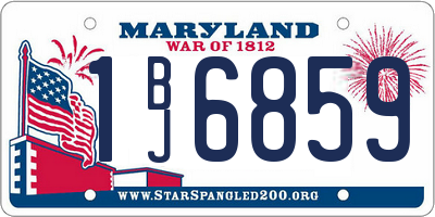 MD license plate 1BJ6859