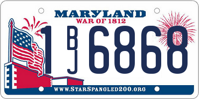MD license plate 1BJ6868