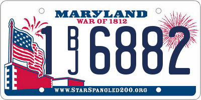 MD license plate 1BJ6882