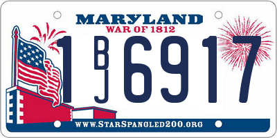 MD license plate 1BJ6917