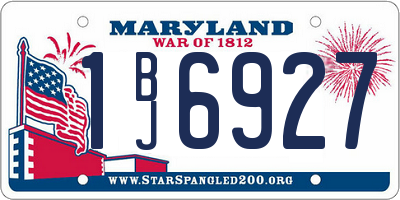 MD license plate 1BJ6927