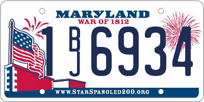 MD license plate 1BJ6934