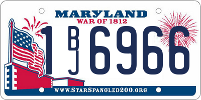MD license plate 1BJ6966