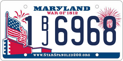 MD license plate 1BJ6968