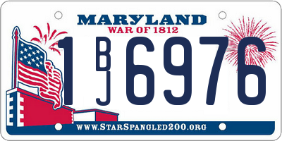 MD license plate 1BJ6976