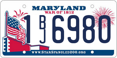 MD license plate 1BJ6980