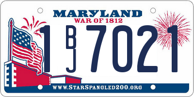 MD license plate 1BJ7021