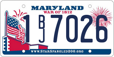 MD license plate 1BJ7026
