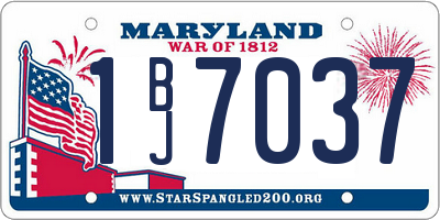 MD license plate 1BJ7037