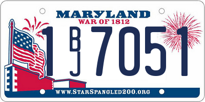 MD license plate 1BJ7051