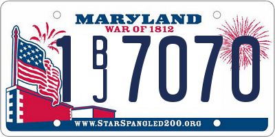 MD license plate 1BJ7070