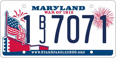 MD license plate 1BJ7071