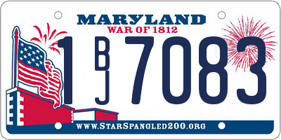 MD license plate 1BJ7083