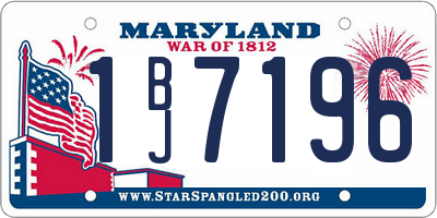 MD license plate 1BJ7196