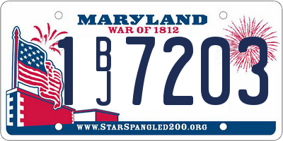 MD license plate 1BJ7203