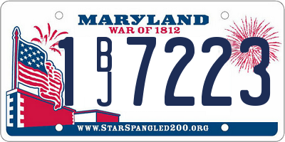 MD license plate 1BJ7223