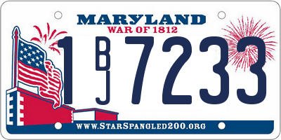 MD license plate 1BJ7233