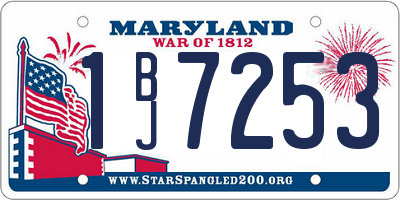 MD license plate 1BJ7253