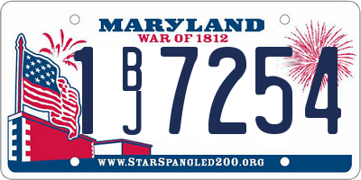 MD license plate 1BJ7254