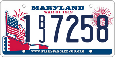 MD license plate 1BJ7258