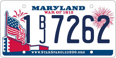 MD license plate 1BJ7262