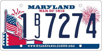 MD license plate 1BJ7274