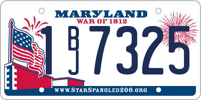 MD license plate 1BJ7325