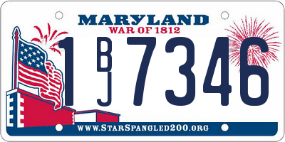 MD license plate 1BJ7346