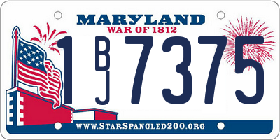 MD license plate 1BJ7375