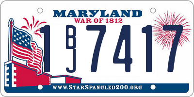 MD license plate 1BJ7417