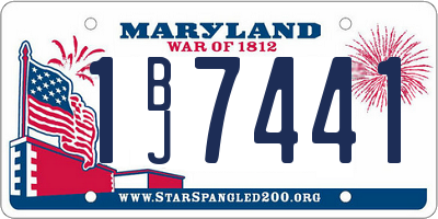 MD license plate 1BJ7441