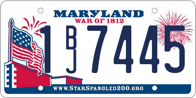 MD license plate 1BJ7445